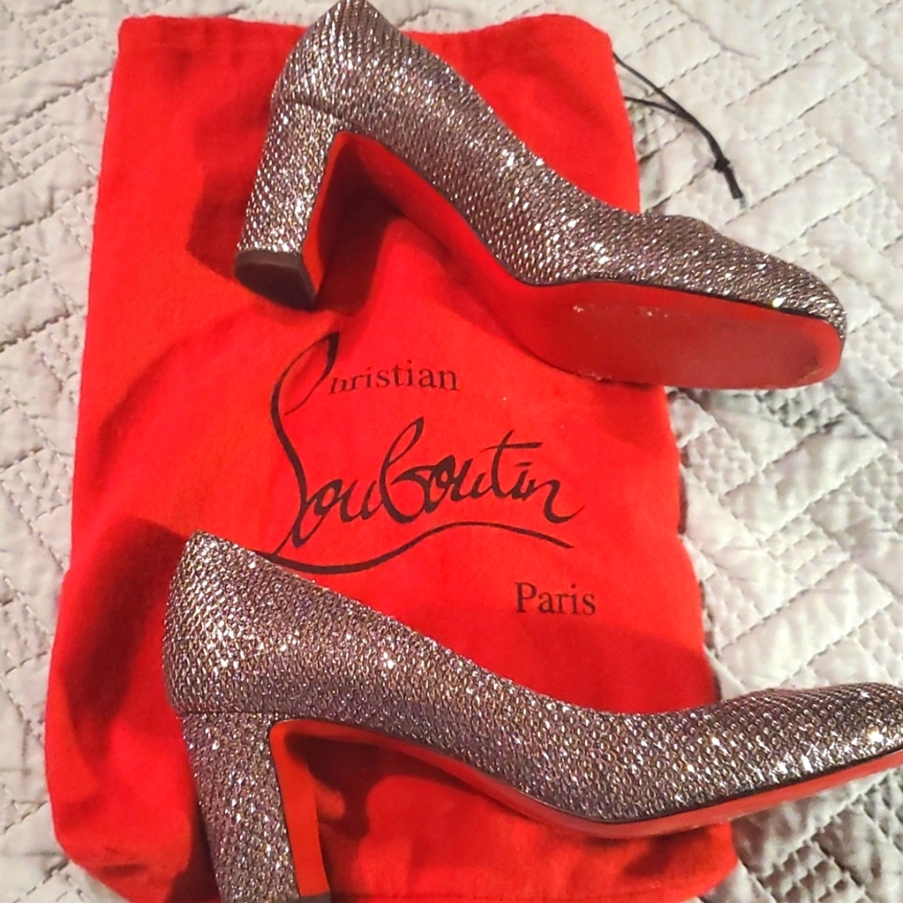 Louboutin glitter pumps